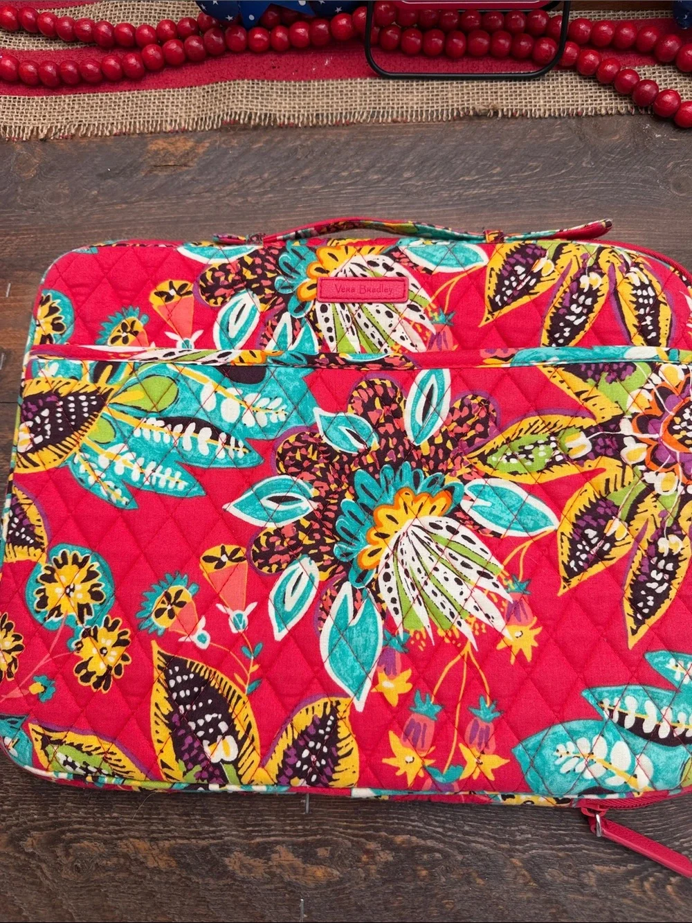 Vera Bradley Commuter Tablet Tamer Organizer Bag RUMBA Pink Travel iPad Floral